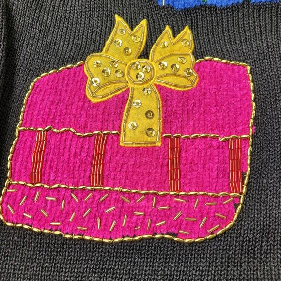 Vintage Victoria Harbour Holiday Presents Embellished Applique Cardigan size Med - Picture 14 of 14